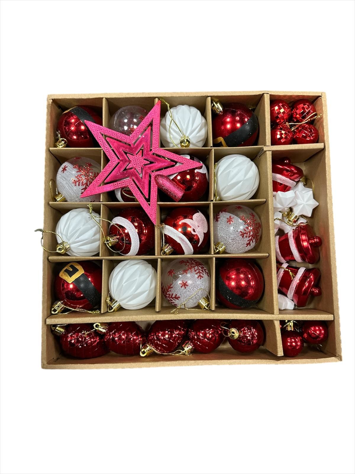 Yılbaşı Top Süs Asetat Kutulu Karışık 37 Parça 6 Cm 5041