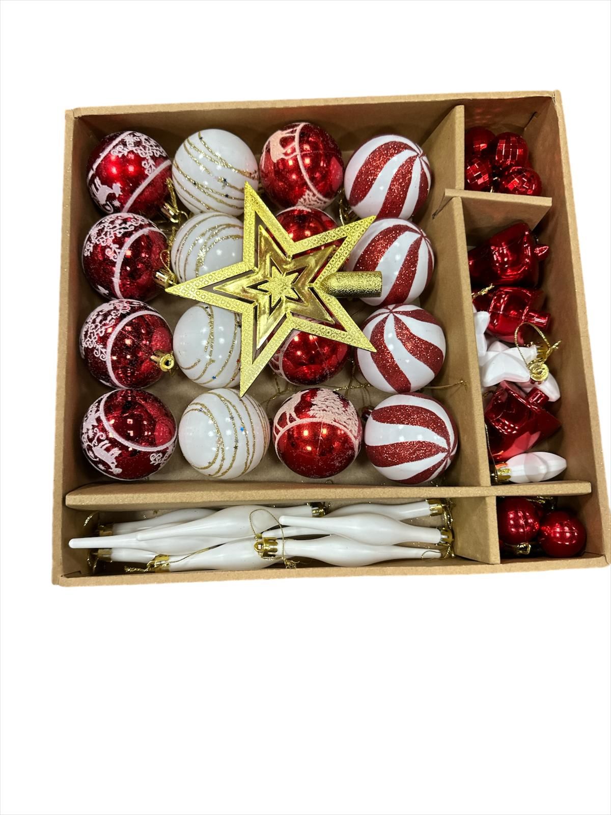 Yılbaşı Top Süs Asetat Kutulu Karışık 37 Parça 6 Cm 5034
