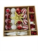 Yılbaşı Top Süs Asetat Kutulu Karışık 37 Parça 6 Cm 5034