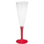 Kırmızı Tabanlı Şampanya Kadehi 6'lı