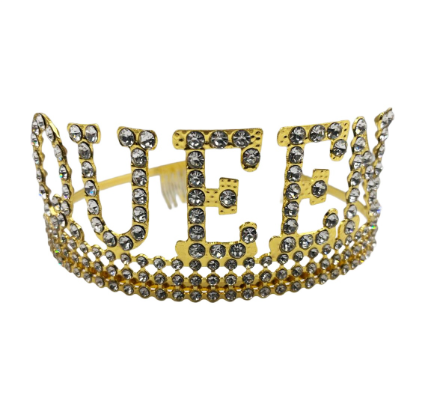 Taç Metal Taşlı Queen Lüks Gold