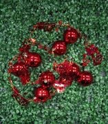 Yılbaşı Süs Top Dizili Kırmızı 4396