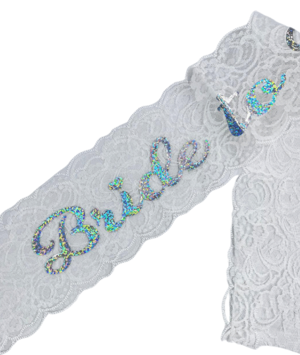 Kuşak Dantelli Bride To Be Beyaz - Gümüş