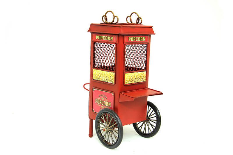 Dekoratif Metal Popcorn Arabası Kumbaralı 24*15 cm