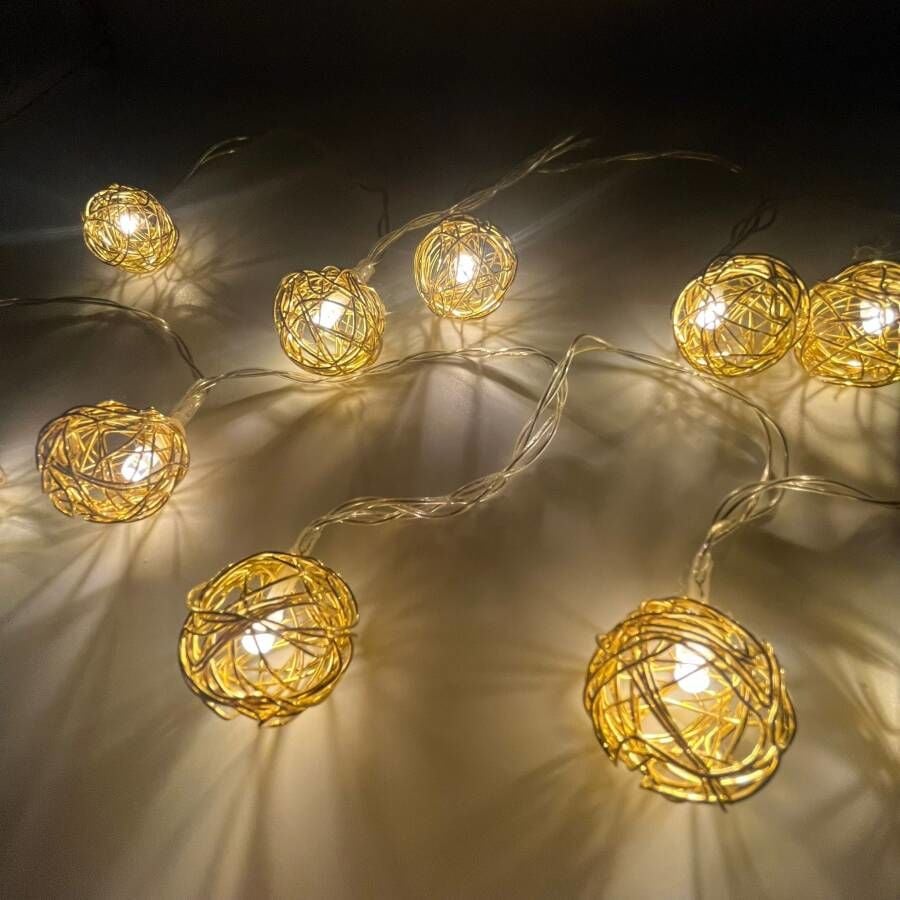 Işık Led Altın Top Model 10 Işık 2 Metre