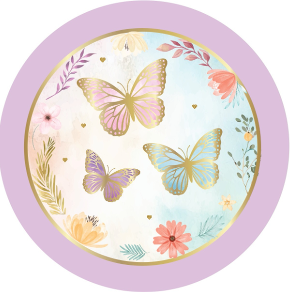 Karton Tabak Soft Kelebek 23 Cm 8 Parça