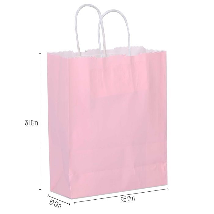 25*12*31 Büküm Saplı Pembe 25'li Çanta