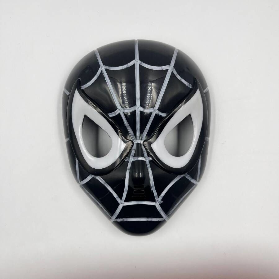 Plastik Maske Işıklı Spiderman Siyah