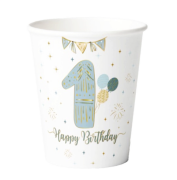 Karton Bardak Gold Varaklı 1 Yaş Mavi 6 Parça