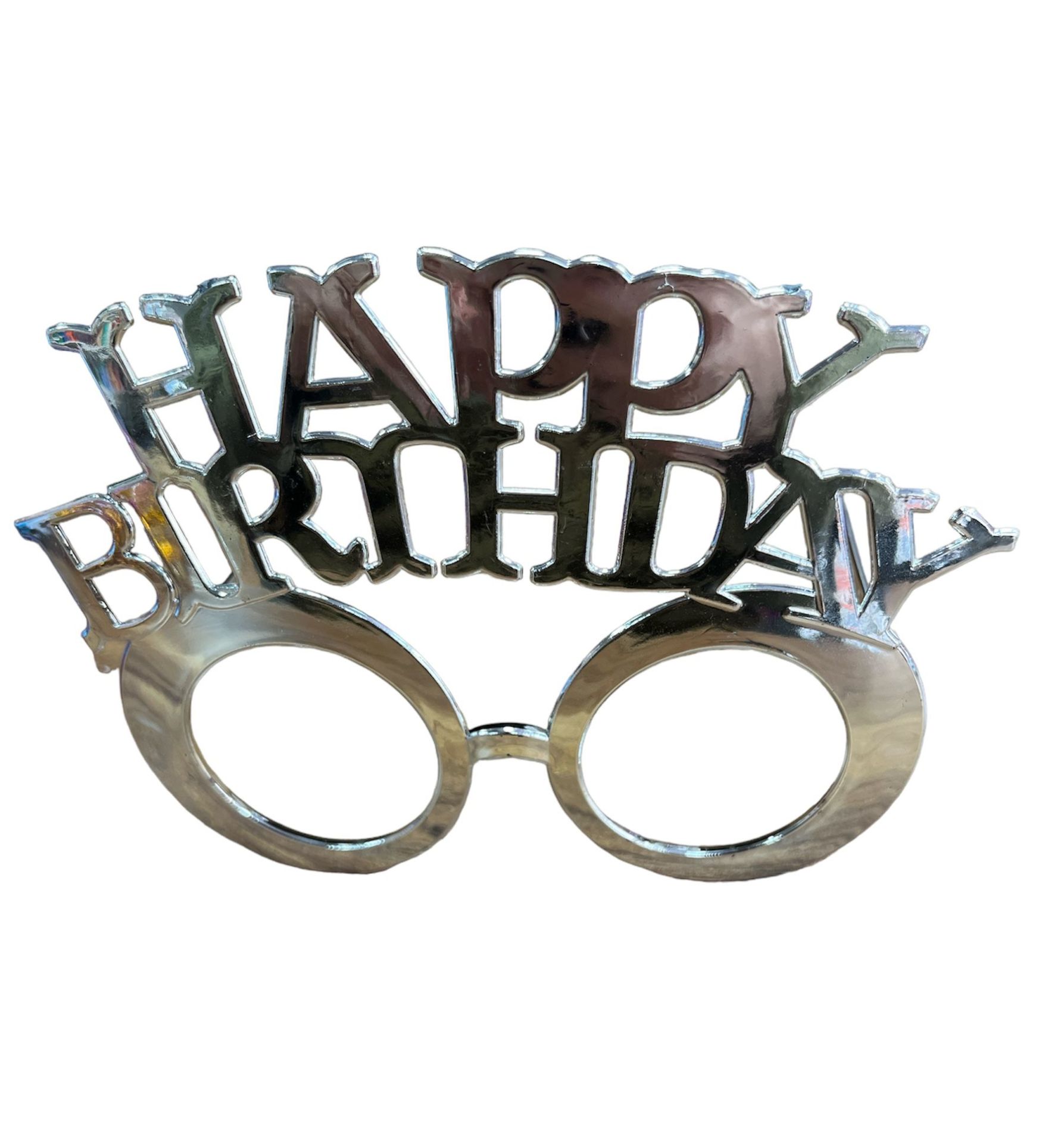 Happy Brithday Gümüş Camsız Gözlük Parti