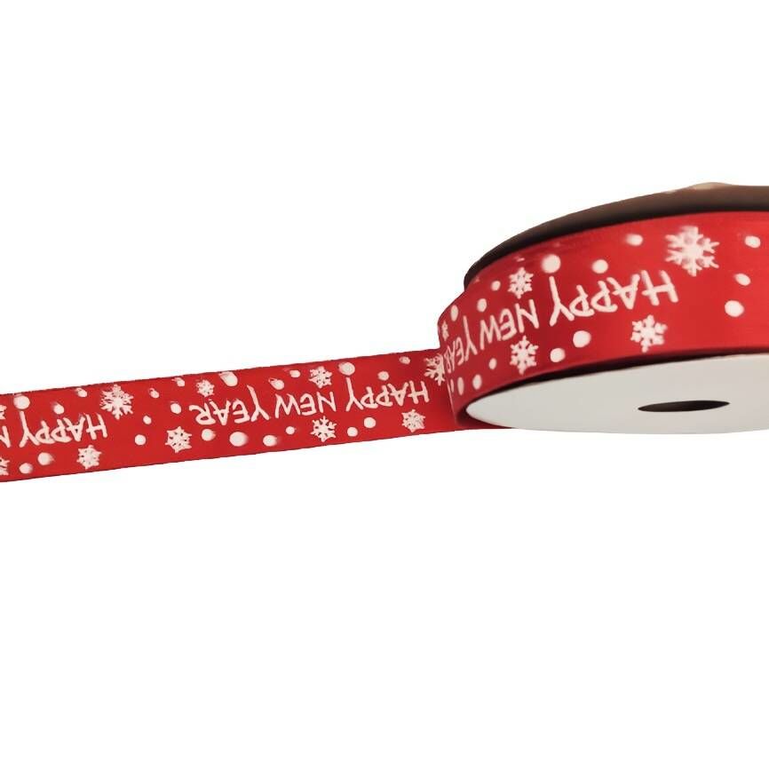 Kurdele Yılbaşı Happy New Year Kırmızı 2.5 Cm 20 Metre