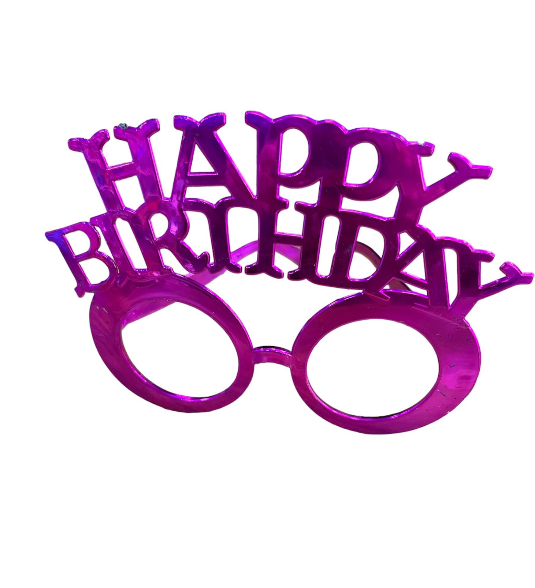 Happy Brithday Fuşya Camsız Gözlük Parti