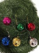 Yılbaşı Top Süs 4 Cm Renkli Yıldız Baskılı 6'lı 4785