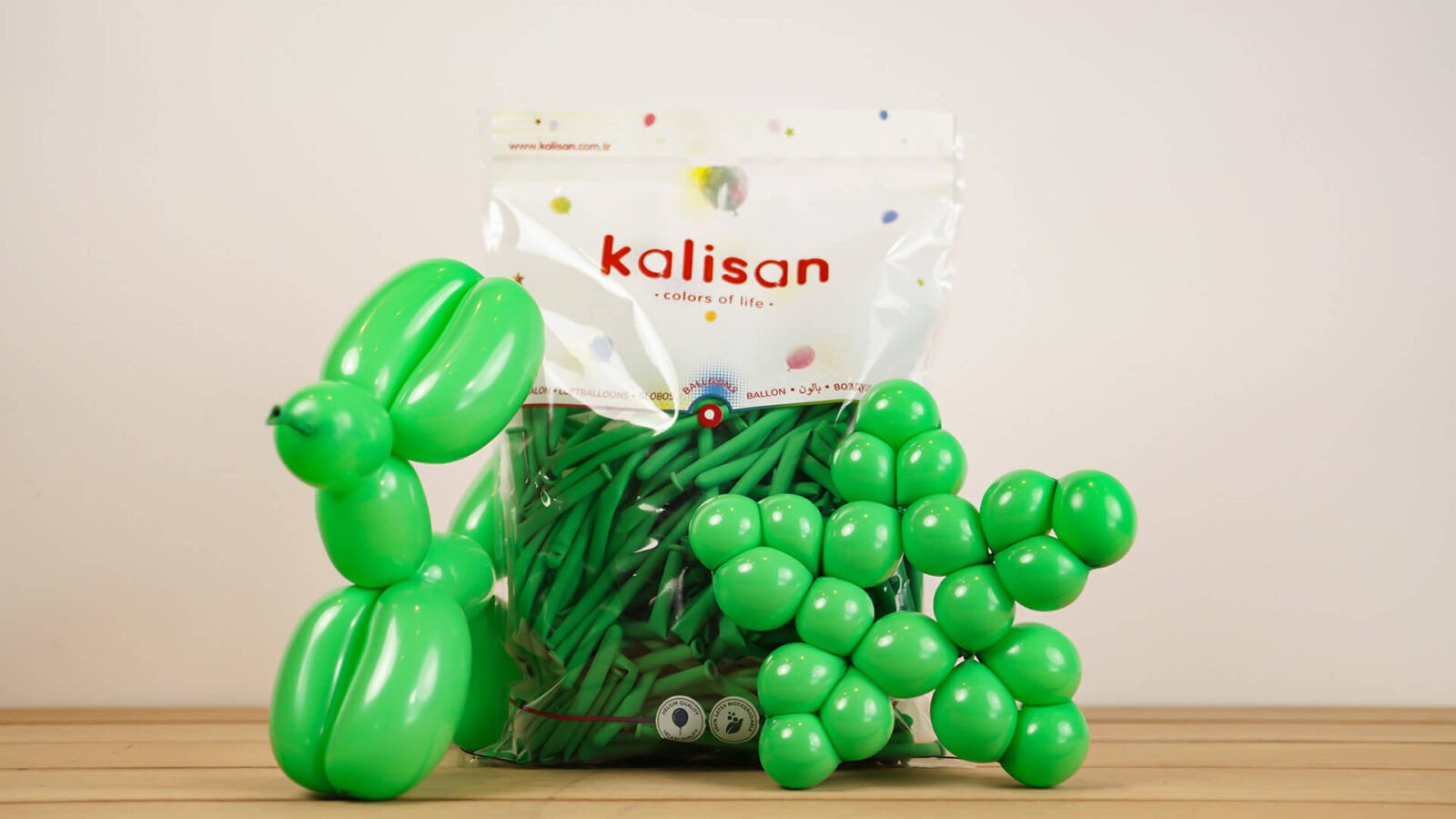 Kalisan Sosis Balon Çim Yeşili 100 Adet