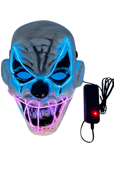 Maske Neon Işıklı Joker Mavi Pembe