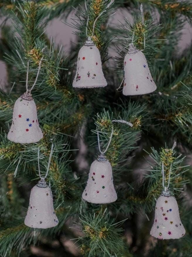 3 Cm Sedef Beyaz Çan 6'lı  2154