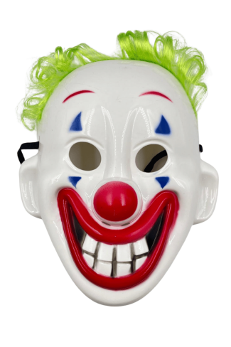 Maske Palyaço Saçlı Yeşil