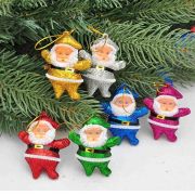 Yılbaşı Süs 4 Cm Renkli Noel Baba 6'lı 2116