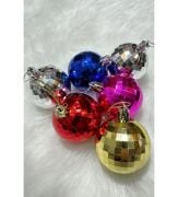 Yılbaşı Top Süs 4 Cm Renkli Disko Topu 6'lı 2222