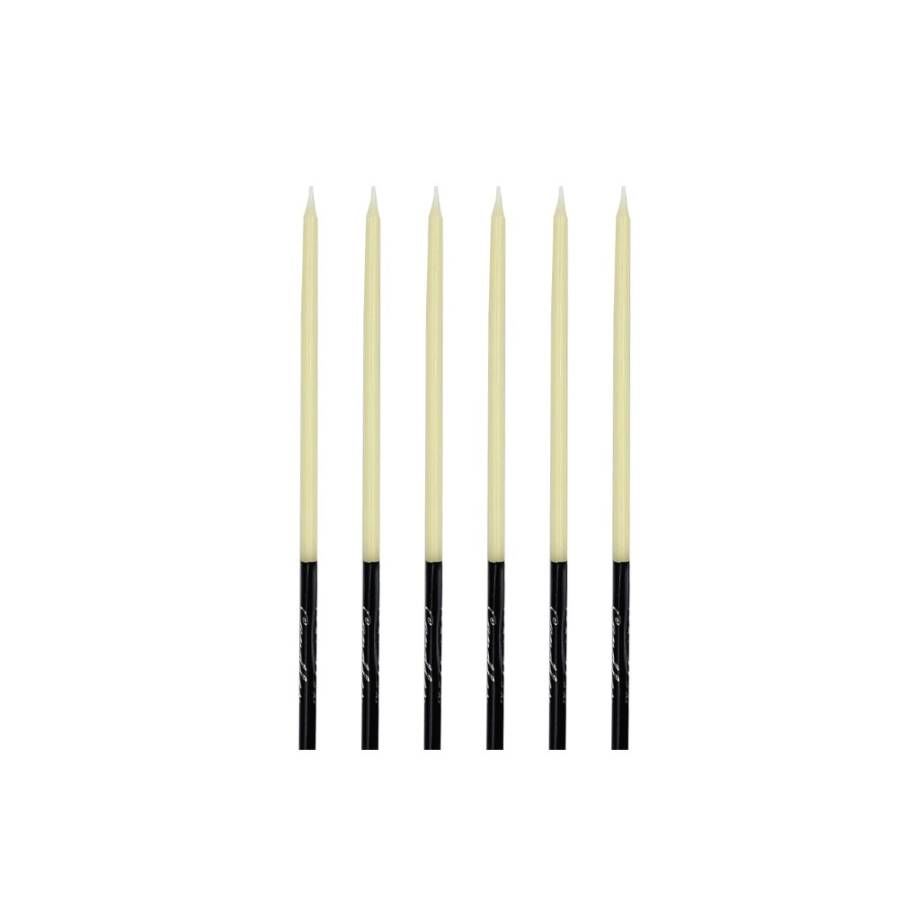 Mum İnce Kalem Model Makaron Sarı 15 Cm 6'lı