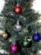 Yılbaşı Top Süs 4 Cm Renkli Noktalı 6'lı 3405