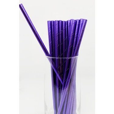 Kağıt Pipet Parlak Mor