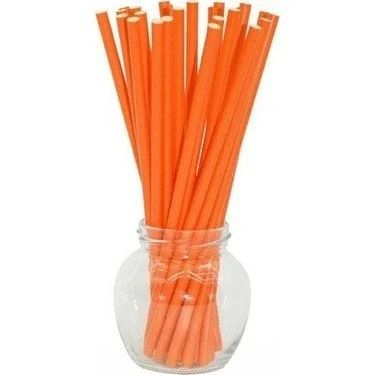 Kağıt Pipet Düz Turuncu
