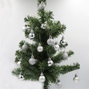 Yılbaşı Top Süs 4 Cm Gümüş Simli Mat Parlak  6'Lı 2260