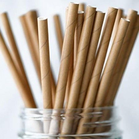 Kağıt Pipet Düz Kraft