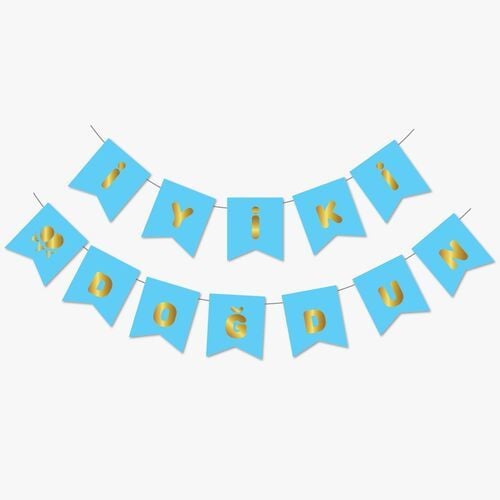 Mavi Gold Yaldızlı Banner