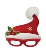 Yılbaşı Temalı Pvc Gözlük Kırmızı Noel Baba Şapkalı