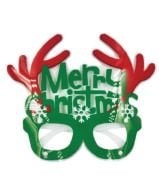 Yılbaşı Temalı Pvc Gözlük Yeşil Geyikli