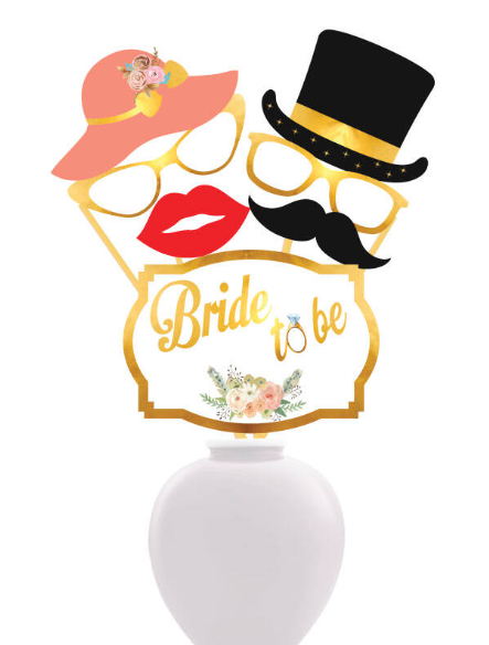 Konuşma Balonu Bride To Be Şapkalı Tema Varaklı 5 Parça