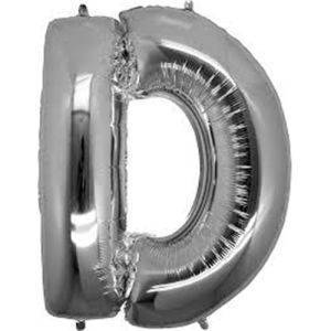 16'' Gümüş D Harf Folyo Balon