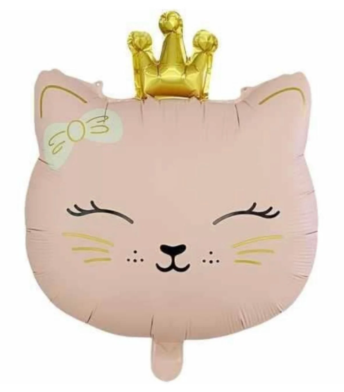 Kedi Kafa Pembe Folyo Balon 51*54,5 Cm