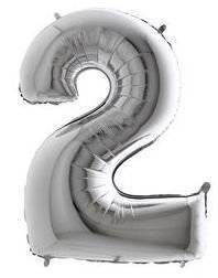 16'' Gümüş 2 Rakam Folyo Balon
