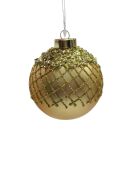 YIlbaşı Top Süs Lüks 8 Cm Top Gold Çapraz Desenli 1 Adet JY-12