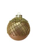 YIlbaşı Top Süs Lüks 8 Cm Top Gold Çapraz Desenli 1 Adet JY-12