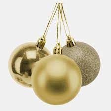 Yılbaşı Top Süs 15 cm Asetat Kutulu Simli Mat Parlak Gold 3'lü 2866