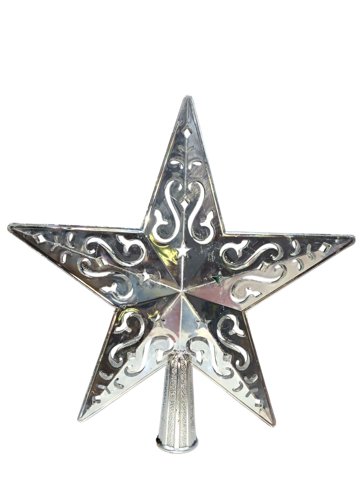 Yılbaşı 20 Cm Desenli Gümüş Tepelik Süs YP-11