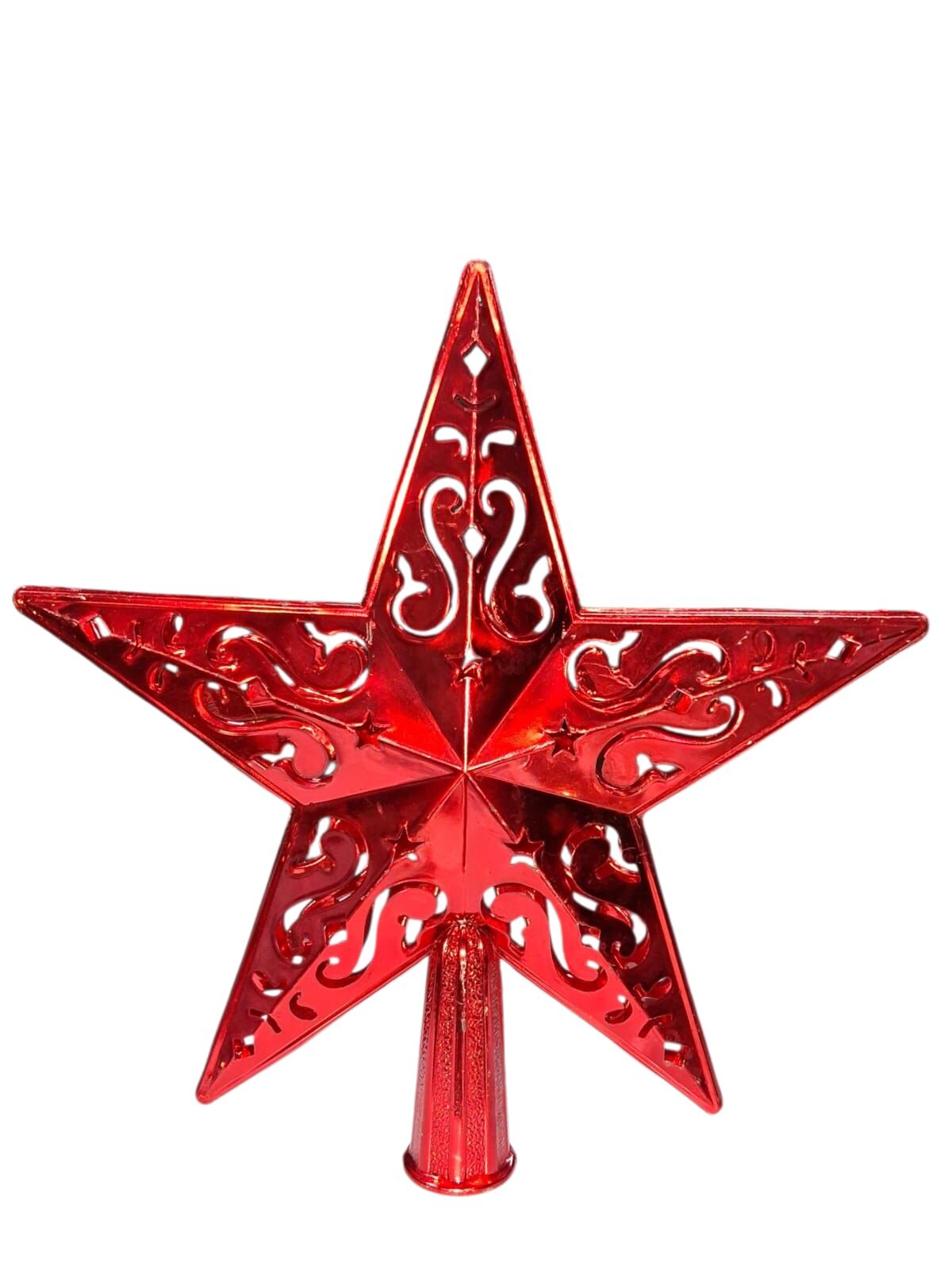 Yılbaşı 20 Cm Desenli Kırmızı Tepelik Süs YP-11