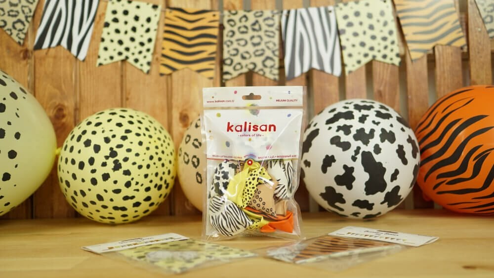Kalisan 12'' Safari Desenleri Baskılı Balon 25'li