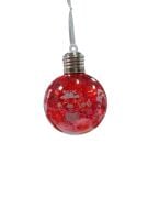 YIlbaşı Top Süs Lüks 8 Cm Kırmızı Desenli Işıklı 1 Adet