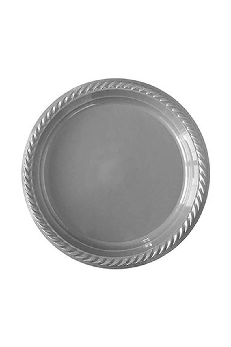 Plastik Tabak Gümüş 22cm 25li