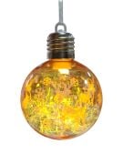 YIlbaşı Top Süs Lüks 8 Cm Turuncu Desenli Işıklı 1 Adet