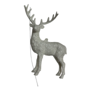 Yılbaşı Dekor Süs Simli Beyaz Geyik JY-26