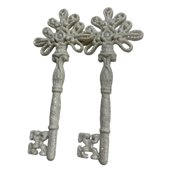 Yılbaşı Dekor Süs Simli Beyaz Anahtar YP-41