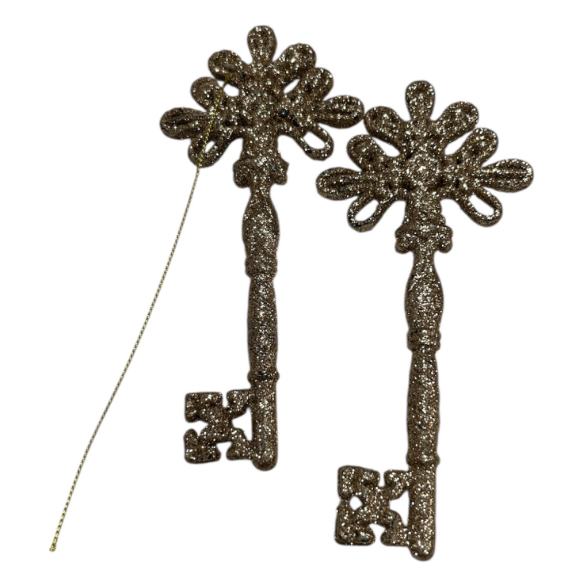 Yılbaşı Dekor Süs Simli Rose Anahtar YP-41