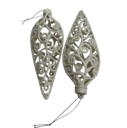 Yılbaşı Dekor Süs Simli Beyaz Damla SF-11