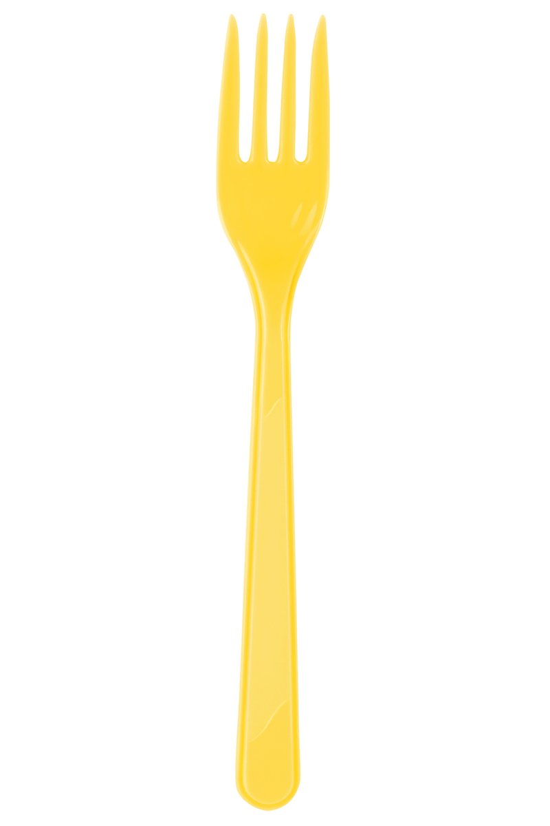 Plastik Çatal Sarı 25li